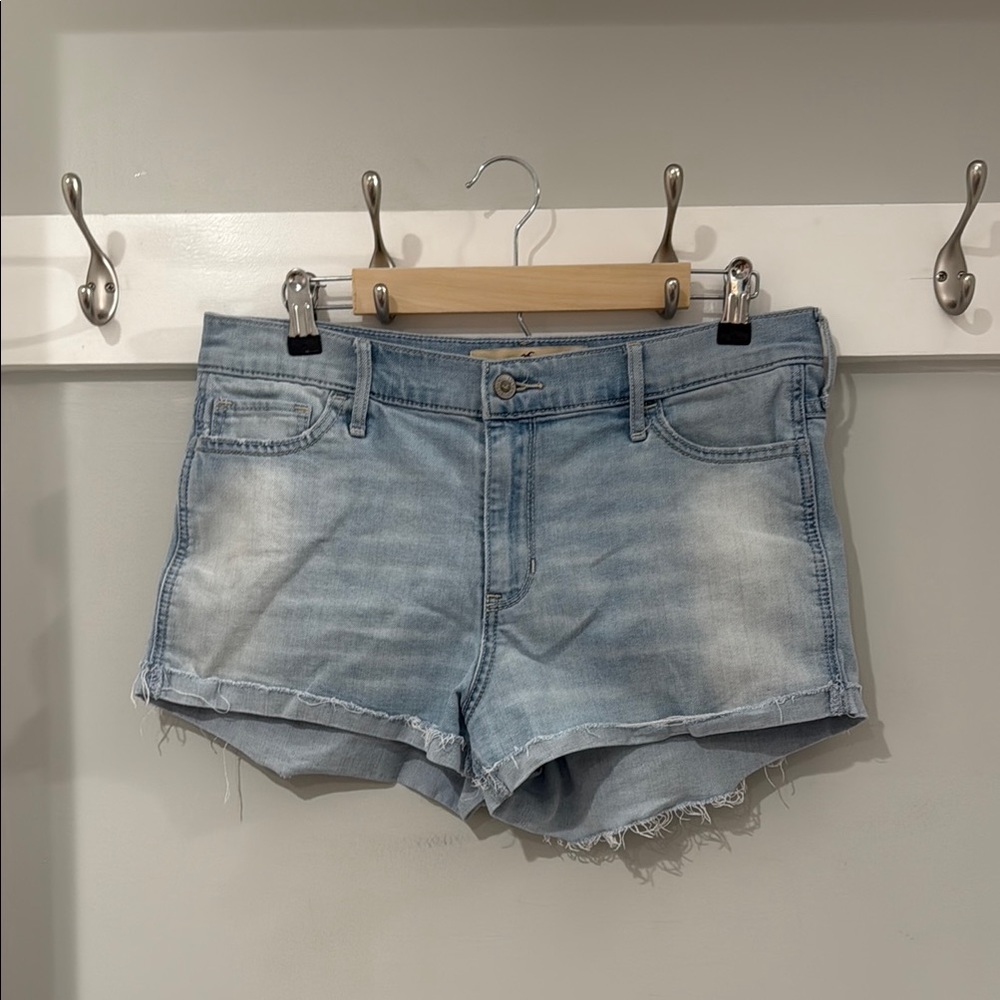 Hollister Blue Jean Shorts Distressed Cut-Off
